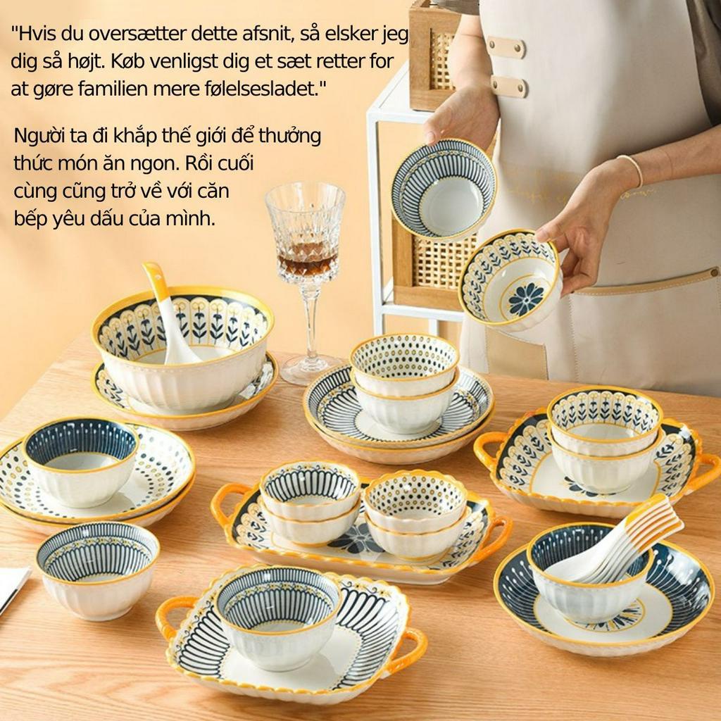 Bát Đĩa Decor Có Tay Cầm Phong Cách Bắc Âu Scandinavia, Đĩa Vuông Có Tay Cầm, Đĩa chữ nhật