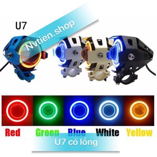 Đèn trợ sáng u7 có lồng lắp cho xe máy, xe điện