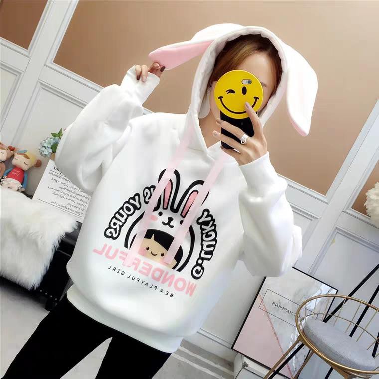 Áo Khoác Hoodie Nỉ Thời Trang Nữ Nón Tai Thỏ Siêu Cute Cho Mùa Hè Năng Động ❤️FREESHIP❤️ | WebRaoVat - webraovat.net.vn