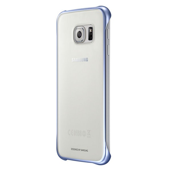 Ốp clear cover chính hãng galaxy S6 edge- Viền màu xanh