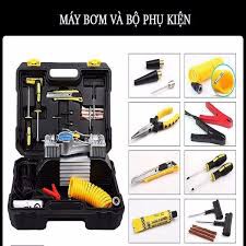 Bơm lốp ô tô 2 xi lanh Air Compressor - KÈM HỘP ĐỰNG DỤNG CỤ