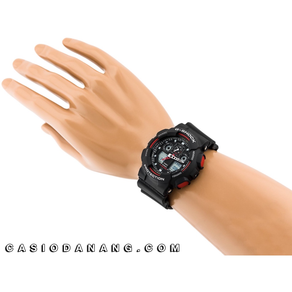 Đồng hồ nam dây nhựa Casio G-Shock chính hãng GA-100-1A4DR (52mm) - bảo hành 5 năm