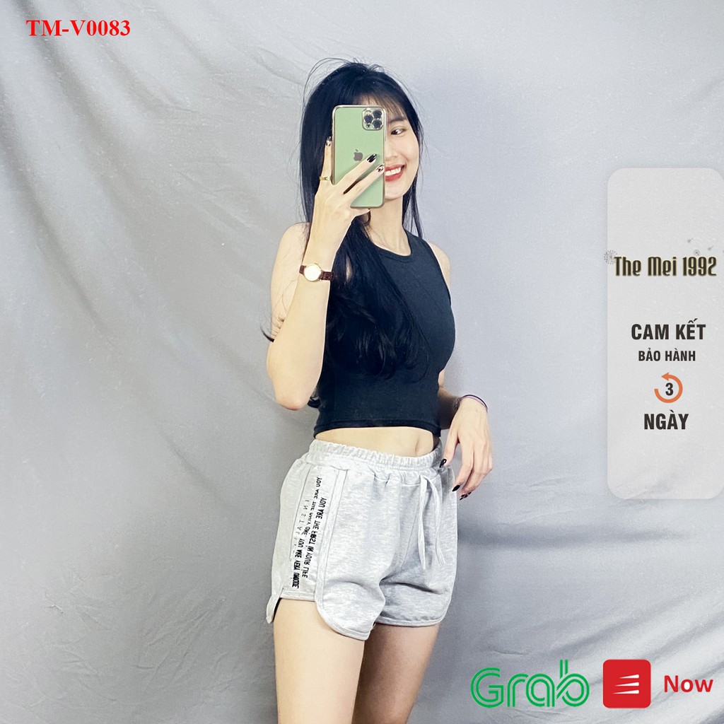 Quần đùi short nữ THE MEI 1992 cao cấp - Quần sooc nữ Umi thể thao nhiều màu viền in chữ bắt mắt