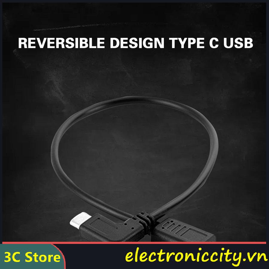 ✨ele24✨Reversible Design Type C USB 90 Degree Male To USB-C Female Extension Cable