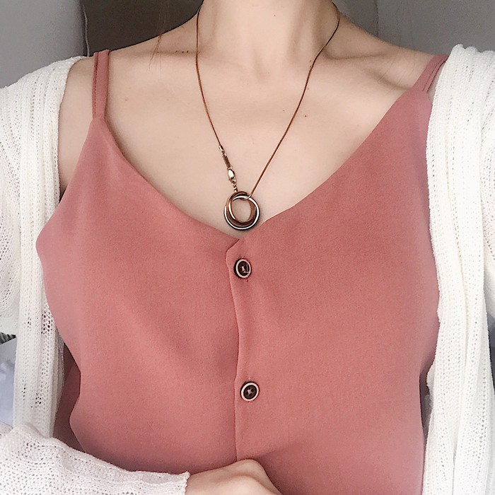 [Baywellfashion]Áo 2 dây nữ cổ chữ V màu trơn | BigBuy360 - bigbuy360.vn