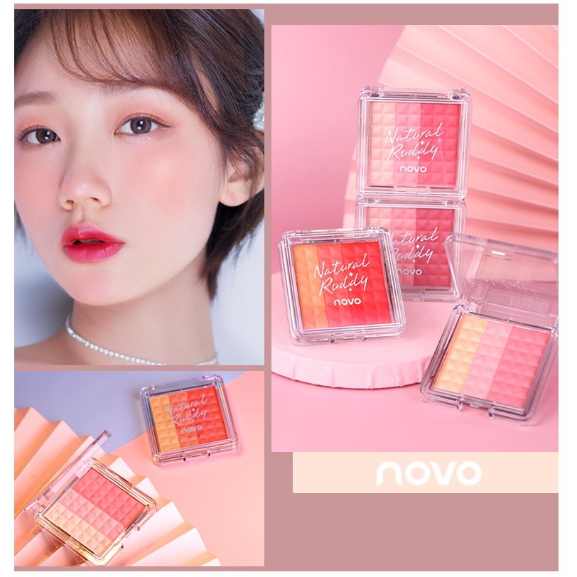 Phấn Má Hồng Novo 3 Màu Gradient Tone Cam Đào | BigBuy360 - bigbuy360.vn