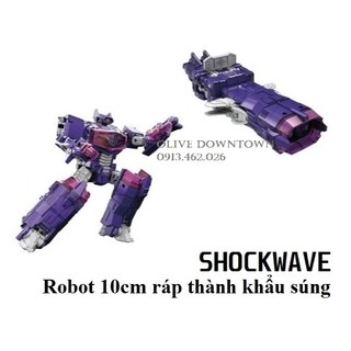 Robot Transformers cao 10cm lắp ráp thành Phụ kiện màu tím như hình.