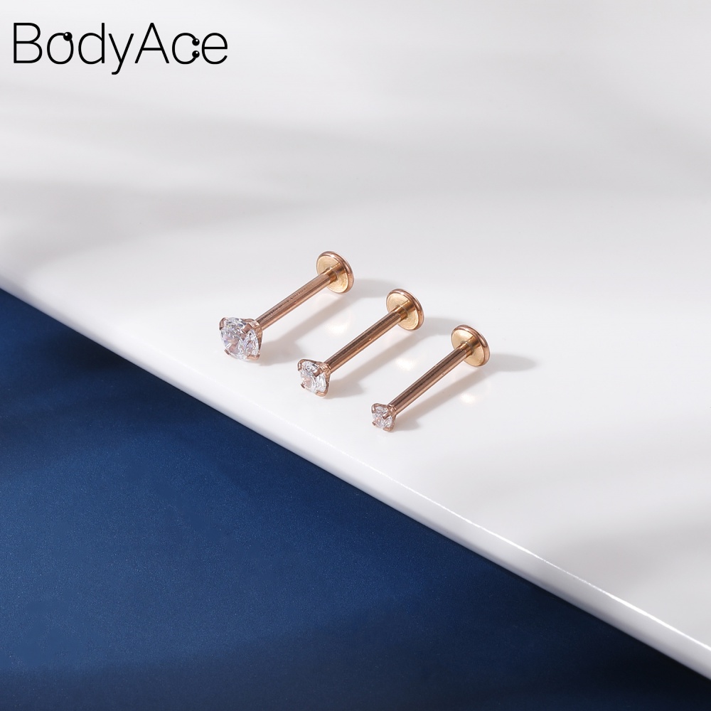 1 Khuyên Tai Hình Trụ 2/3/4MM Bằng Thép Không Gỉ