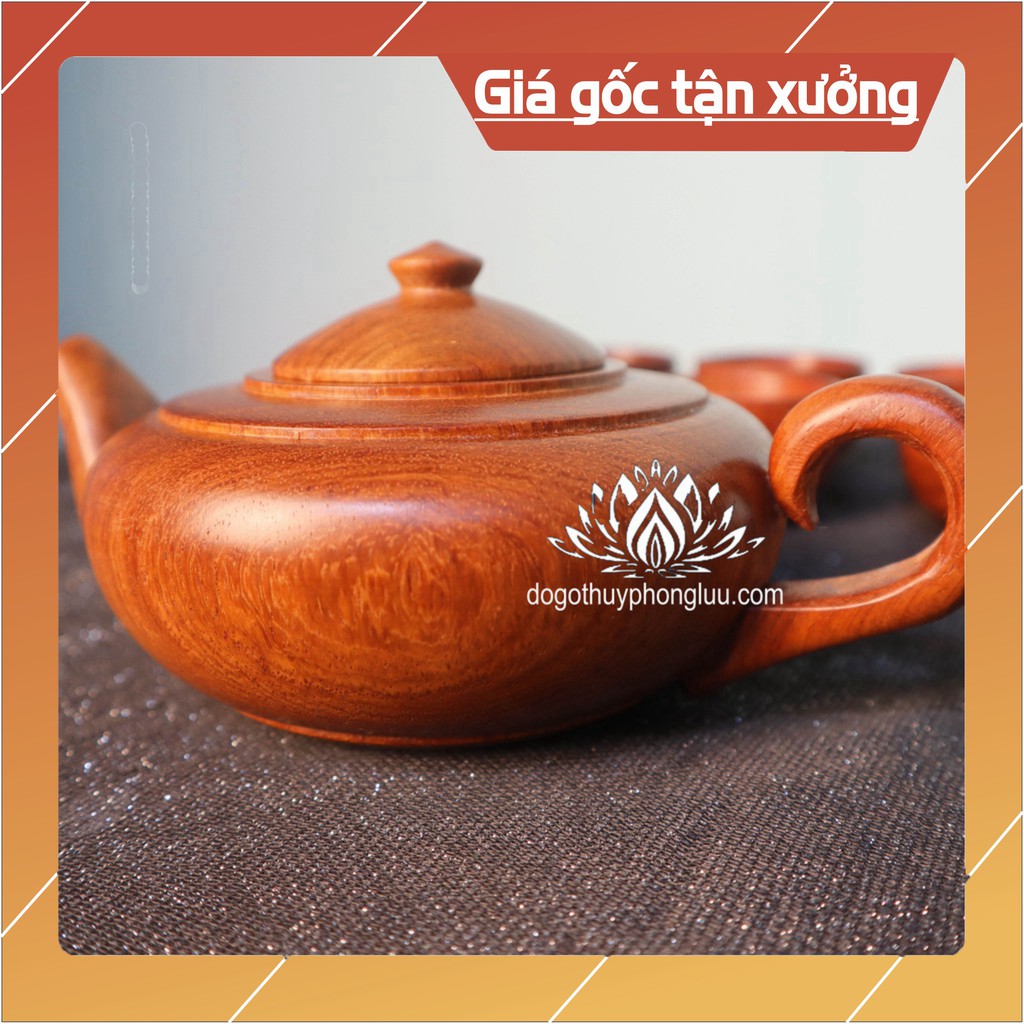 Combo khay trà lan ấm chén trà gỗ hương cao cấp sang trọng