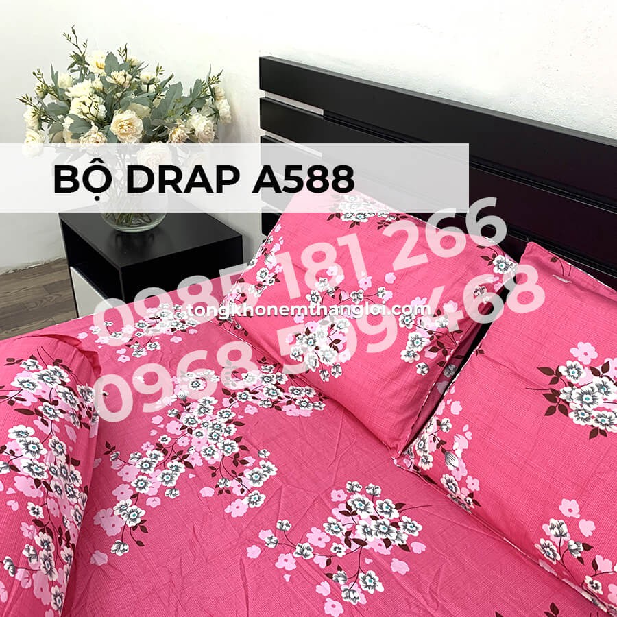 [Ảnh Thật] A588 - Bộ Drap Cotton 4 món Thắng Lợi Chính Hãng (Ga Nệm, Áo Gối)