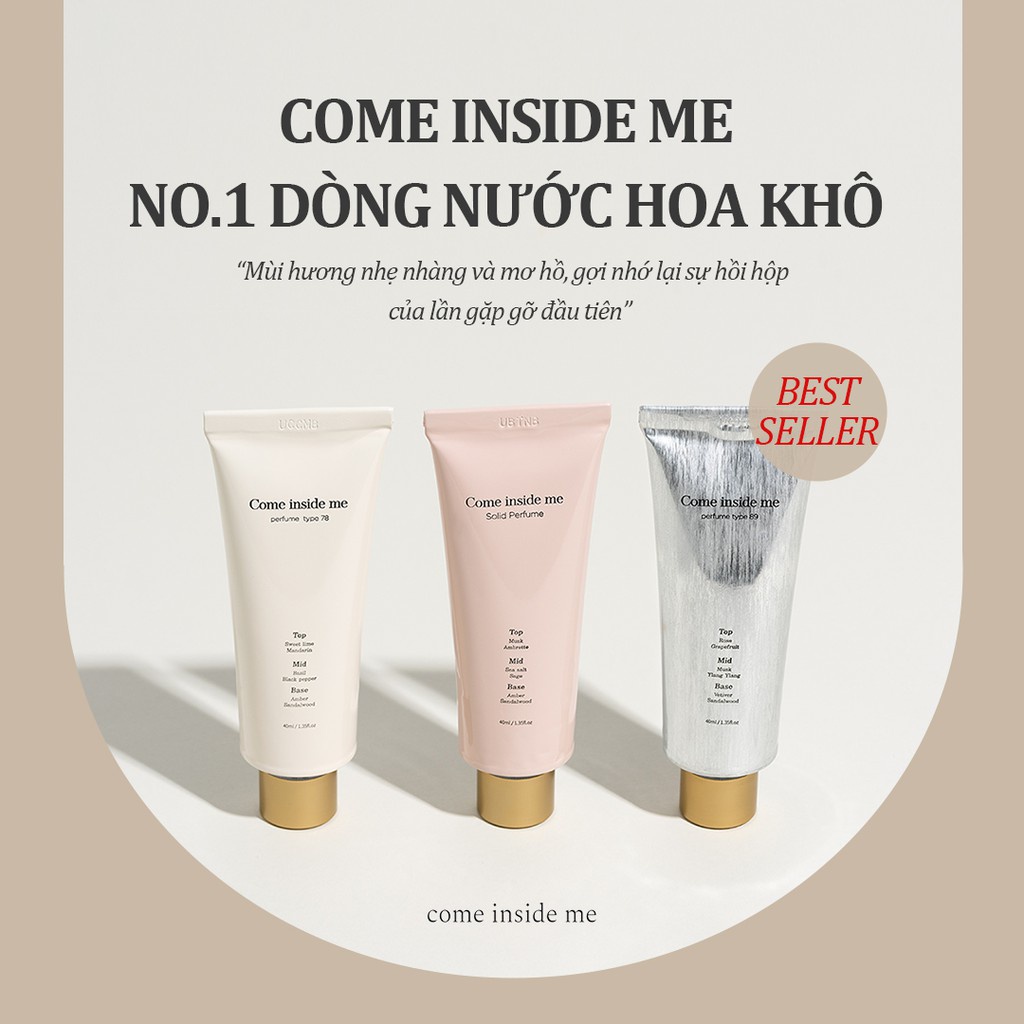 Nước Hoa Khô Come inside me 40ml Dạng Cream, Nước Hoa Nữ Chuẩn Auth Hàn Quốc Hương thơm tươi mát, ngọt ngào, sang trọng