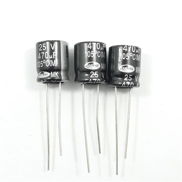 Tụ Hóa 470uF 25V 10x12.5mm Xuyên Lỗ SAMWHA