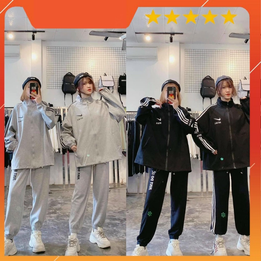 Bộ nỉ thể thao nữ JUST DO IT form rộng cực đẹp