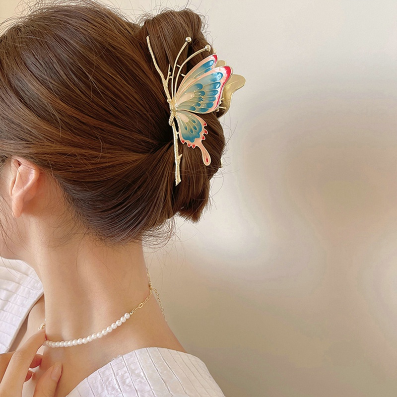 Kẹp Tóc Hình Bướm Nhiều Màu Phong Cách Trung Quốc