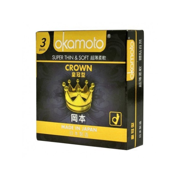 BAO CAO SU OKAMOTO CROWN KÍCH CỞ NHỎ SIÊU MỎNG VÀ MỀM MẠI HỘP 3 Chiếc - BIGBULL SHOP