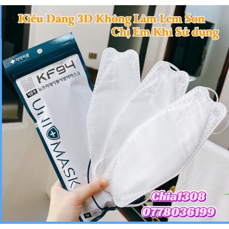 KHẨU TRANG KF94 HÀN QUỐC CHÍNH HÃNG UNI MASK 4 LỚP KHÁNG KHẨU
