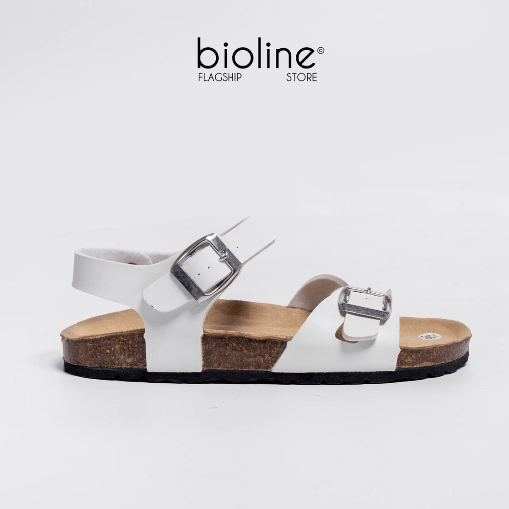 Giày sandals đế trấu Birken quai hậu da PU cao cấp, nam nữ, lót da lộn, xăng đan học sinh đi học Bioline PU23