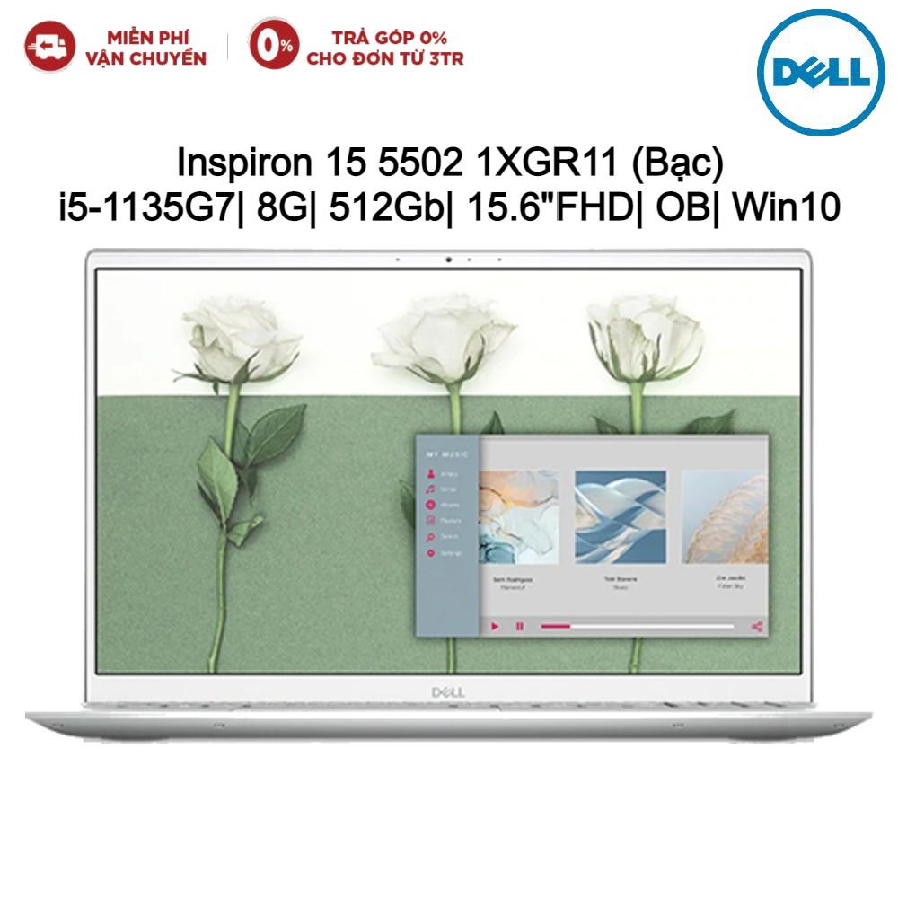 Laptop DELL Inspiron 15 5502 1XGR11 i5-1135G7| 8G| 512Gb| 15.6"FHD| OB| Win10-Hàng chính