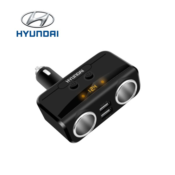 Chia Tẩu Ô Tô Hyundai 2 Cổng Tẩu và 2 Cổng USB Điều Chỉnh Được Góc Quay Chuyên Dụng Cho Ô Tô