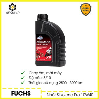 Nhớt Xe Máy 🏍 Free Ship 🏍 Nhớt Fuchs Silkolene Pro 10w40 Giúp Bôi Trơn Động Cơ Xe 1L [Dầu Nhớt Tổng Hợp]