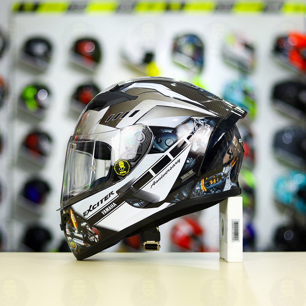 Nón Fullface ROC 01 Dán Tem Decal Yamaha Exciter Xám