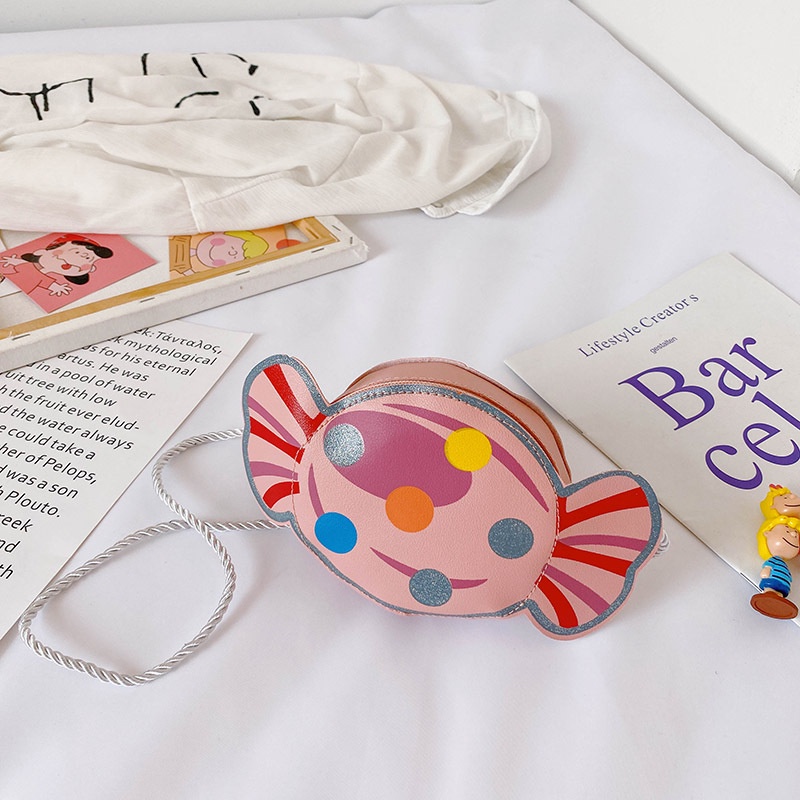 Túi Đeo Chéo Một Bên Vai Kích Thước Nhỏ Màu Kẹo Dễ Thương Phong Cách Công Chúa Nước Ngoài Cho Bé Gái