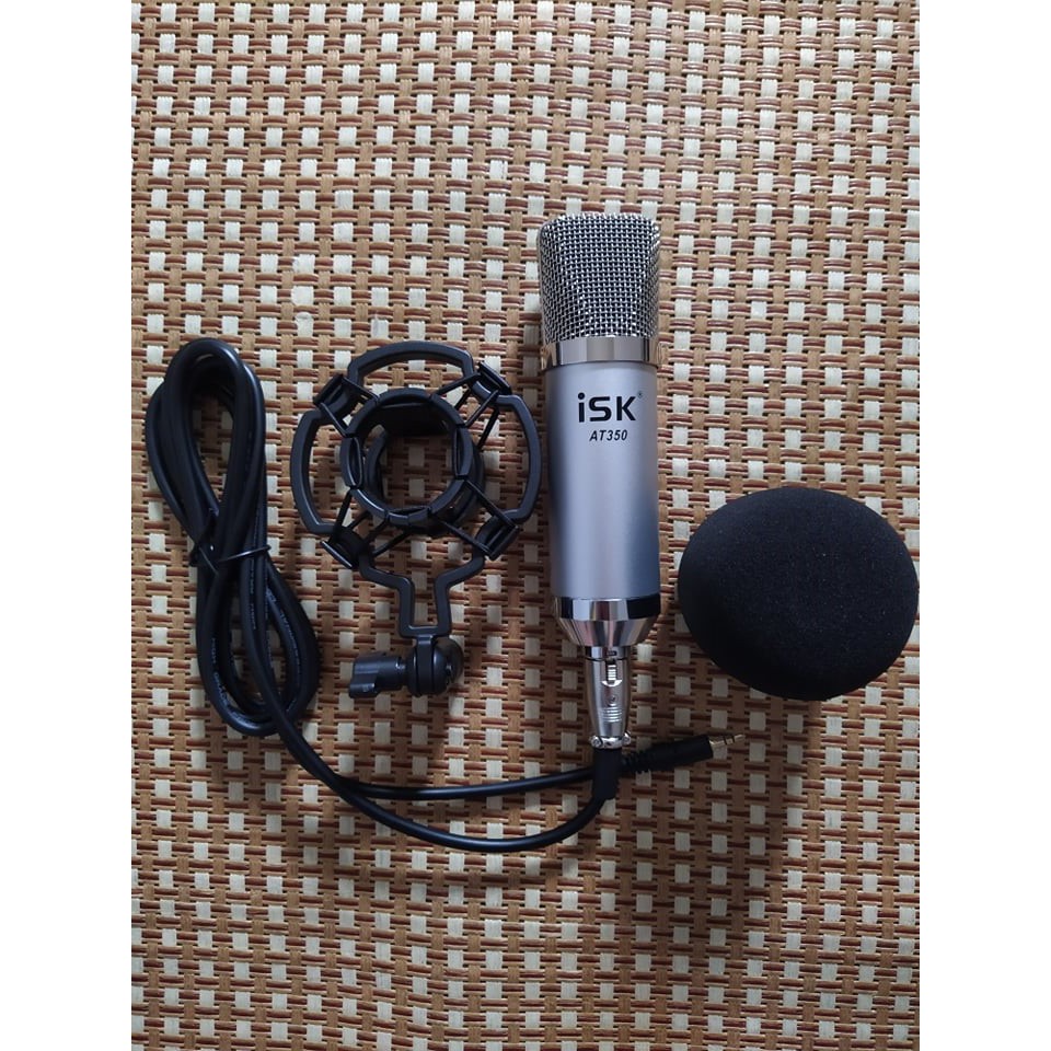 Combo Mic Karaoke Livetream ISK AT350 + Soundcard V8 Bluetooth