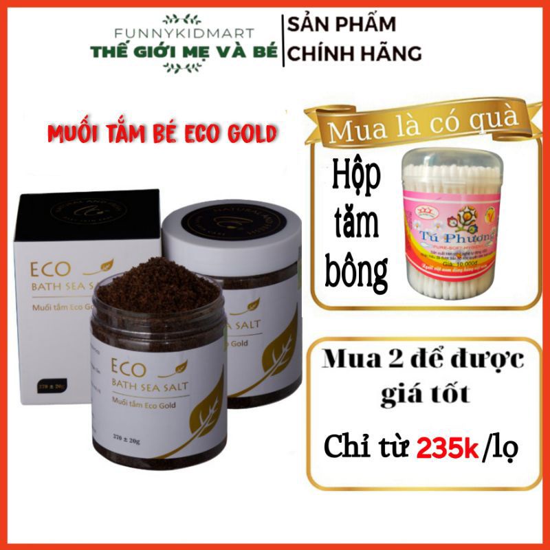 MUỐI TẮM THẢO DƯỢC ECO GOLD 370G - Muối tắm bé - Muối tắm eco gold- Muối tắm gold eco tặng tăm bông