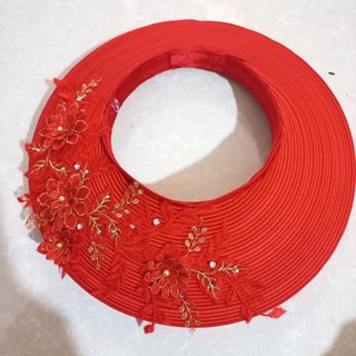 khăn xếp cô dâu 30 vòng điểm ren 3D