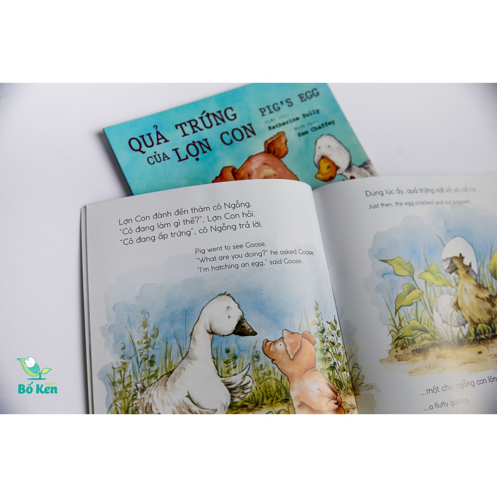 Sách - Picture Book Song Ngữ - Quả Trứng Của Lợn Con[Tủ Sách Shop Bố Ken]