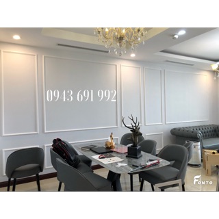 Phào chỉ nhựa cứng màu trắng đã hoàn thiện bản rộng 4cm