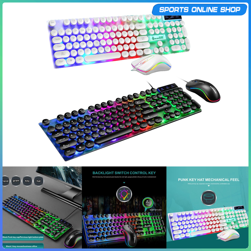 Set Bàn Phím Và Chuột Có Dây 104 Phím Có Đèn Led Nhiều Màu | BigBuy360 - bigbuy360.vn