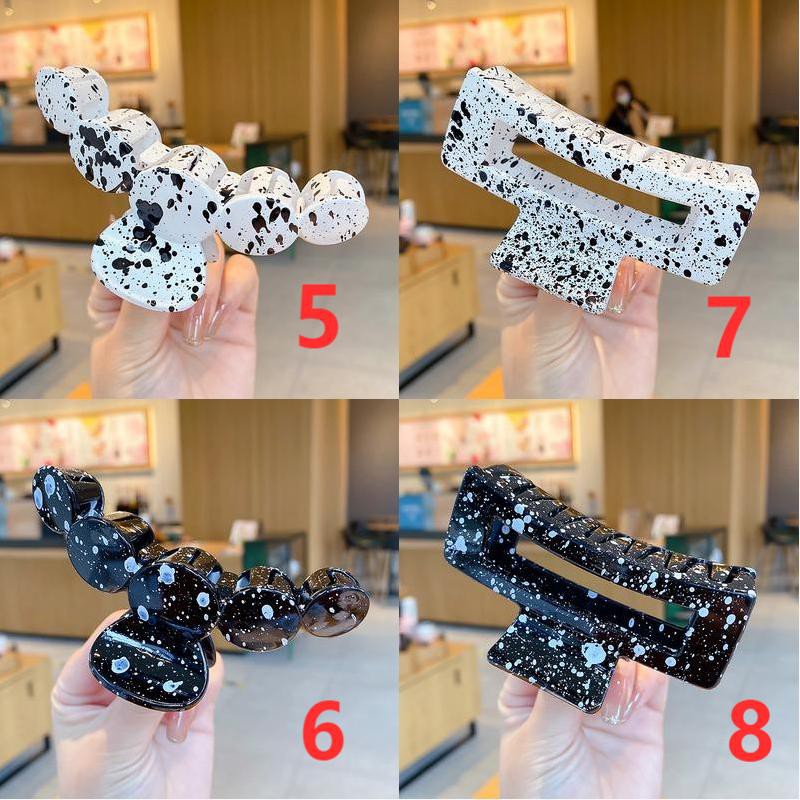 Kẹp tóc càng cua Hàn Quốc nữ đẹp dễ thương kiểu dáng trắng đen T009