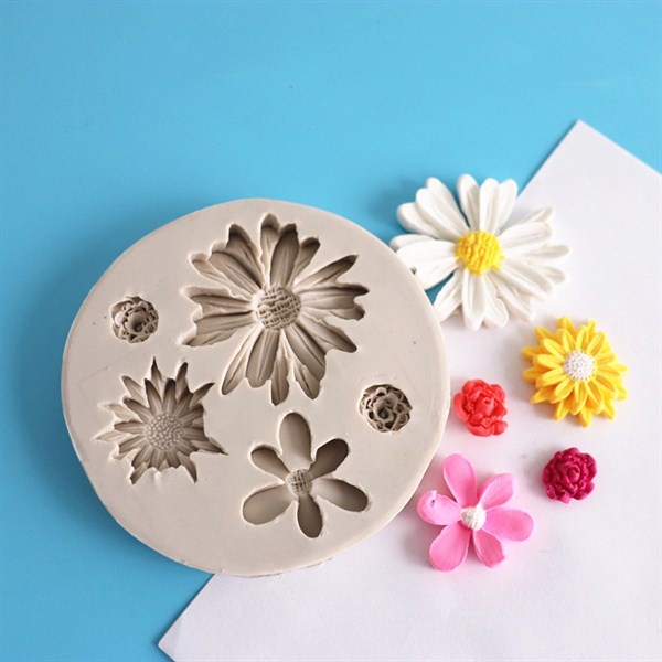 Khuôn Silicone Hoa Cúc 5Cm 3Cm 2Cm
