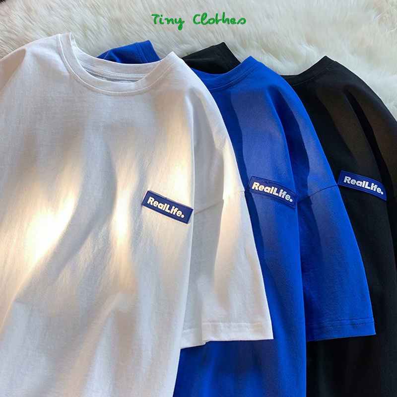 Áo Thun Reallife Logo Nam Nữ Áo Thun Tay Lỡ Full Tag Chất Liệu Cotton 100%