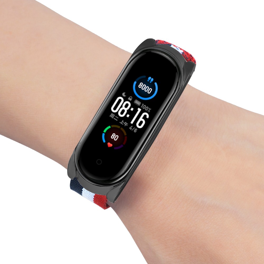 Dây Đeo Tay Bằng Vải Canvas Kẻ Sọc Thoáng Khí Thay Thế Cho Xiaomi Mi band 7 / 6 / 5 NFC Xiaomi Mi band 4 3