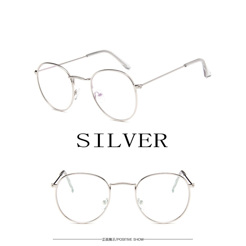 Mắt kính gọng tròn chống ánh sáng xanh thiết kế thời trang cổ điển cho nam nữ