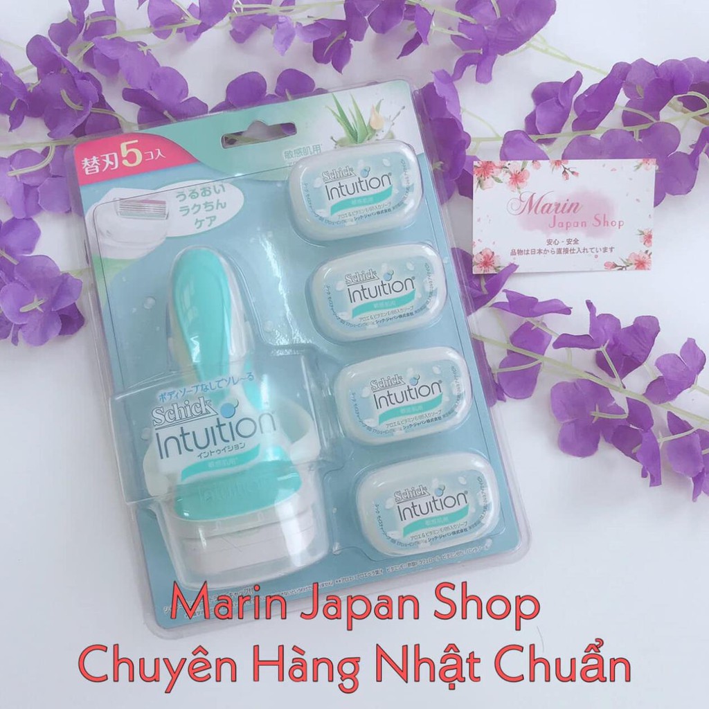 Dao cạo lông body lông chân, tay, nách - Schick Intuition cao cấp Nhật Bản