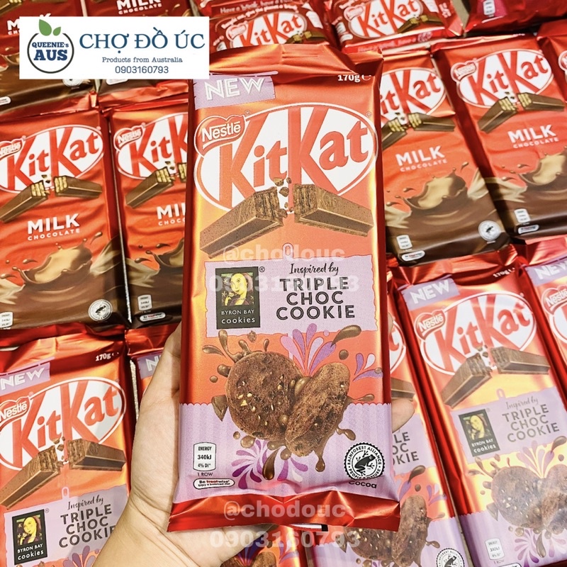 Limited 2022 ❤️ Bánh xốp Chocolate KitKat with Byron Bay Cookies - nhập Úc 🇦🇺