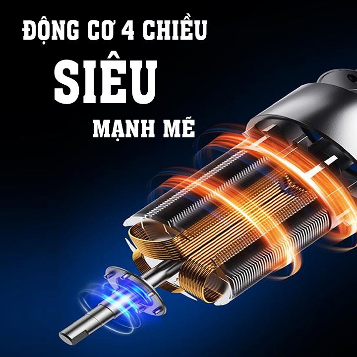 Tông Đơ Cắt Tóc Full Bộ Loại Mới Tặng Kèm Kéo, Áo Choàng, 4 Đầu Kích Cỡ Khác Nhau Bảo Hành 12 Tháng