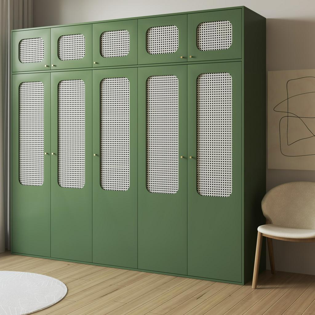HAPPY FURNITURE , Tủ quần áo 2m4x2m2 cánh mây - MEYDAN , TCM_052 , 240cm x 58cm x 220cm