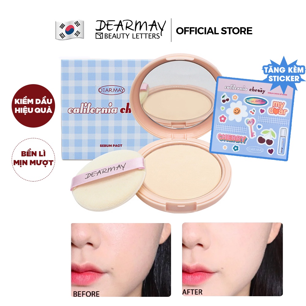 Phấn Phủ Dạng Nén Kiềm Dầu Dearmay California Cherry Sebum Pact 12g