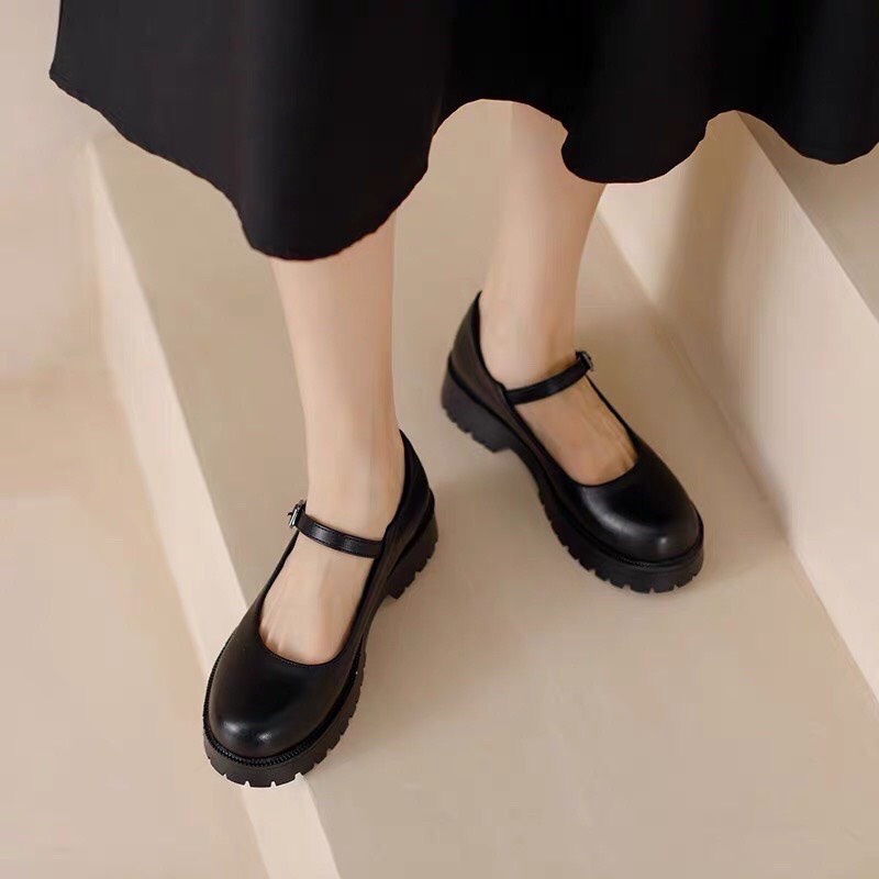 Giày Nữ Lolita Dây Cài 5p Phong Cách Hàn