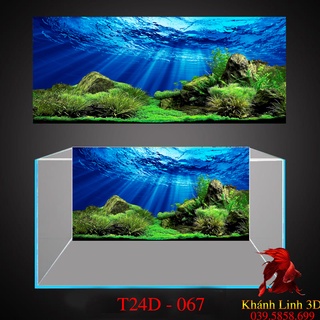 Tranh 3D Bể Cá Cảnh Mẫu Thủy Sinh - Tranh Bể Cá Có Sẵn Keo - Tặng Kèm Bộ Dụng Cụ Dán Tranh