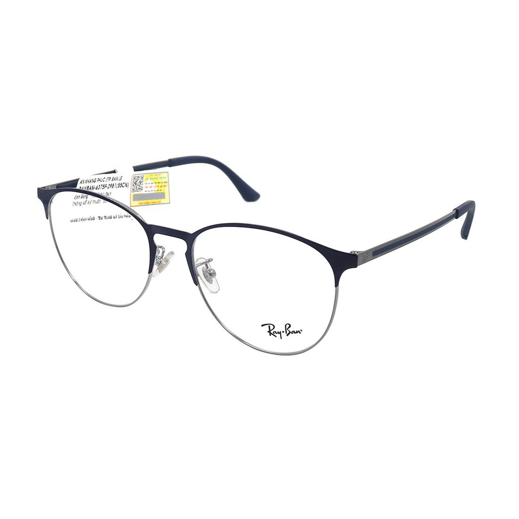 RB6375F-(Hàng chính hãng) Gọng kính nam nữ Rayban (55-18-145) màu sắc thời trang, thiết kế dễ đeo bảo vệ mắt