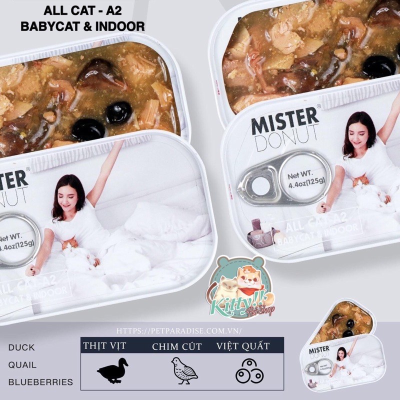 Pate mèo cao cấp Mister Donut A-series (All Cat) 125g - Thức ăn pate cho mèo