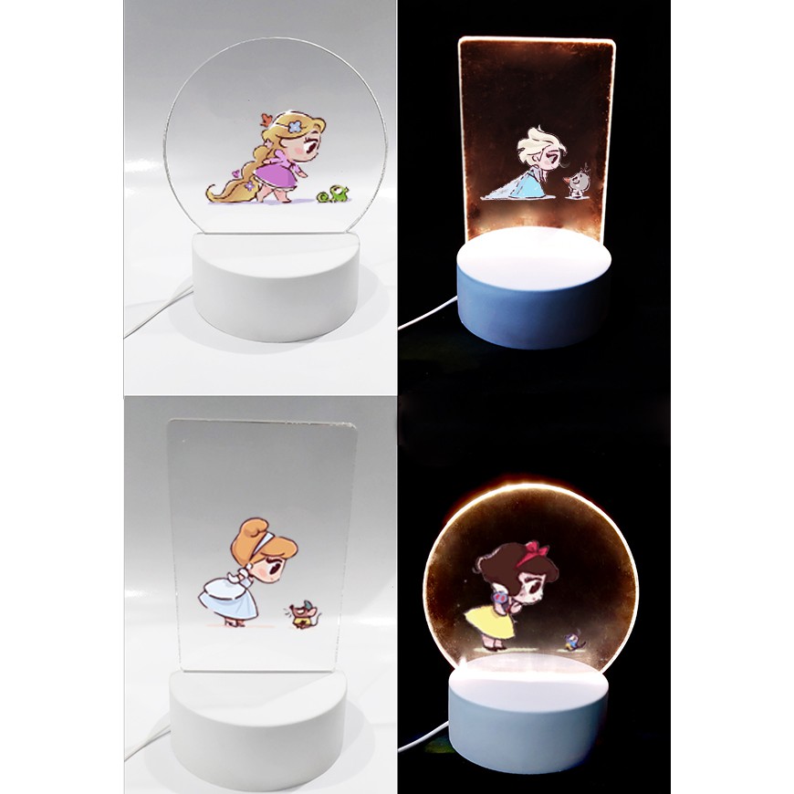 Đèn Led 3D maruko công chúa hoạt hình DLI28 Đèn Ngủ 3D Sáng Tạo cute dễ thương