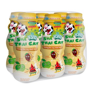 Thùng 48 chai SỮA TRÁI CÂY LIF KUN Hương Trái Cây Nhiệt Đới 90ml