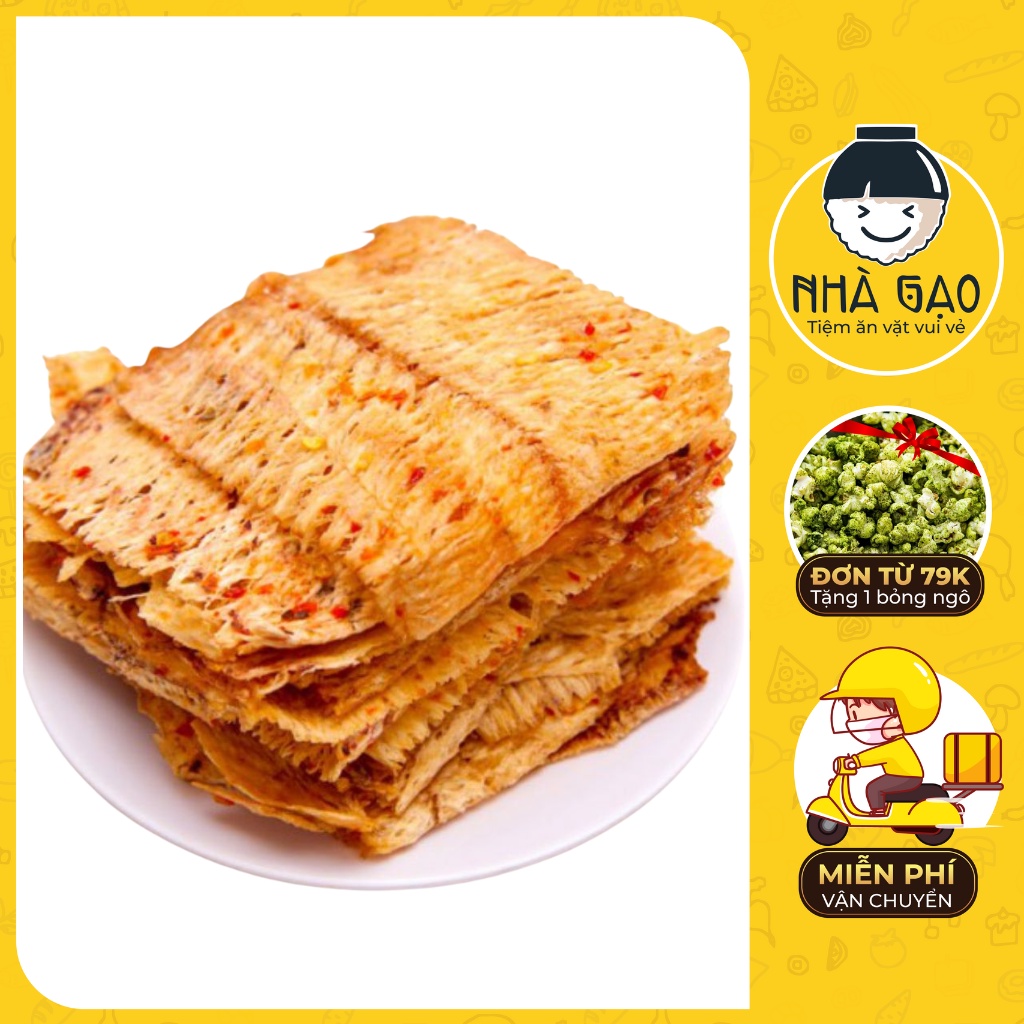 Mực Cán Tẩm Vị NHÀ GẠO 200G Cay Vừa Ngon Nhức Nách Đồ Ăn Vặt Đảm Bảo Chất Lượng
