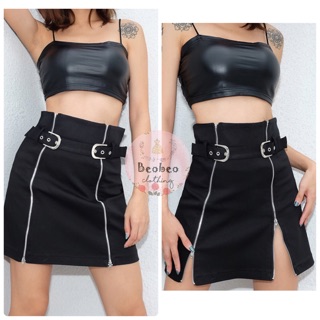 [Ảnh thật] Chân váy cạp cao dây kéo 2 bên ulzzang
